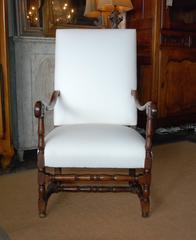 18th Century French Walnut High Back Fauteuil