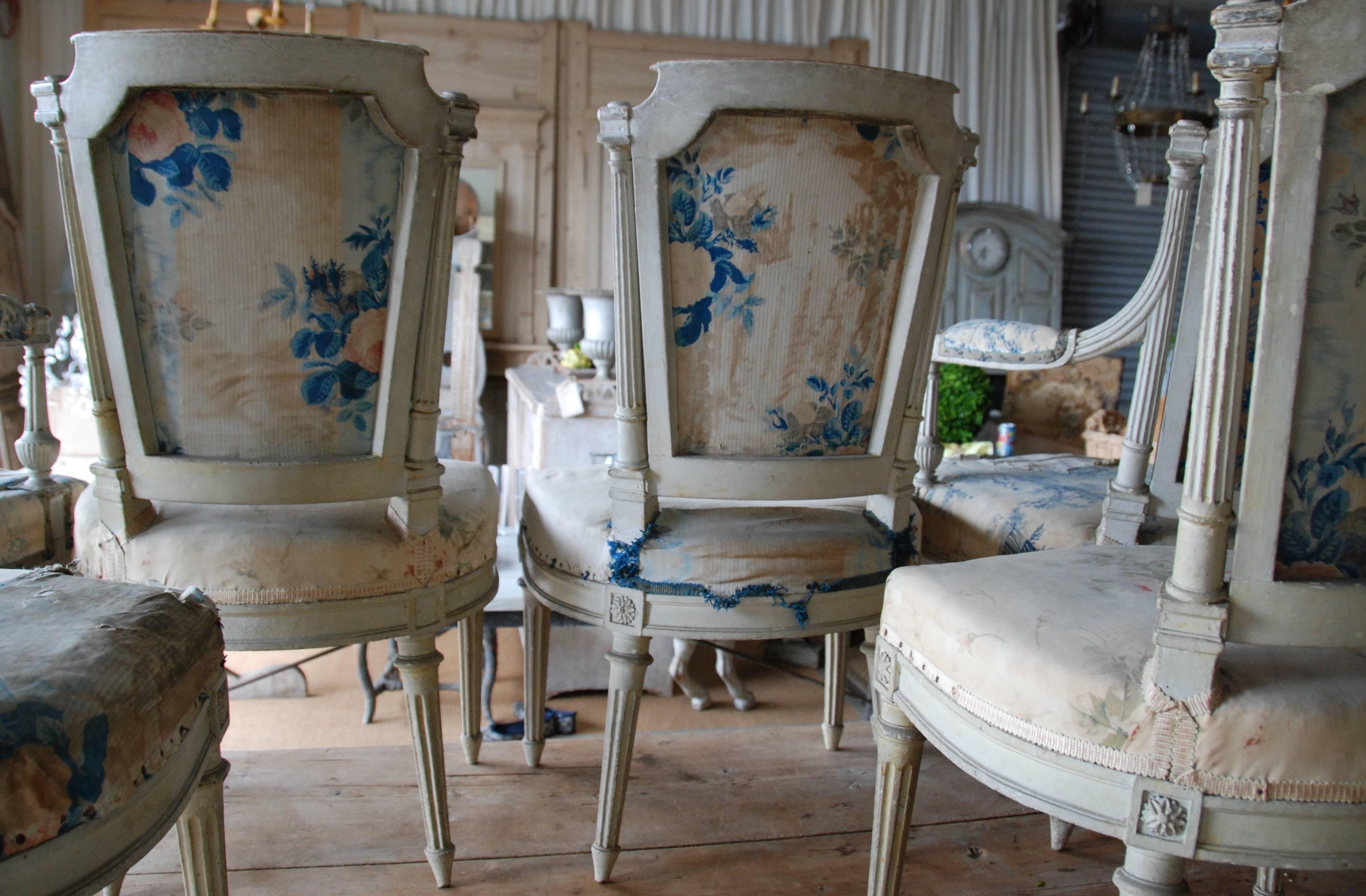  Set of Six French Period Louis XVI Chairs Attributed to Georges Jacob 2