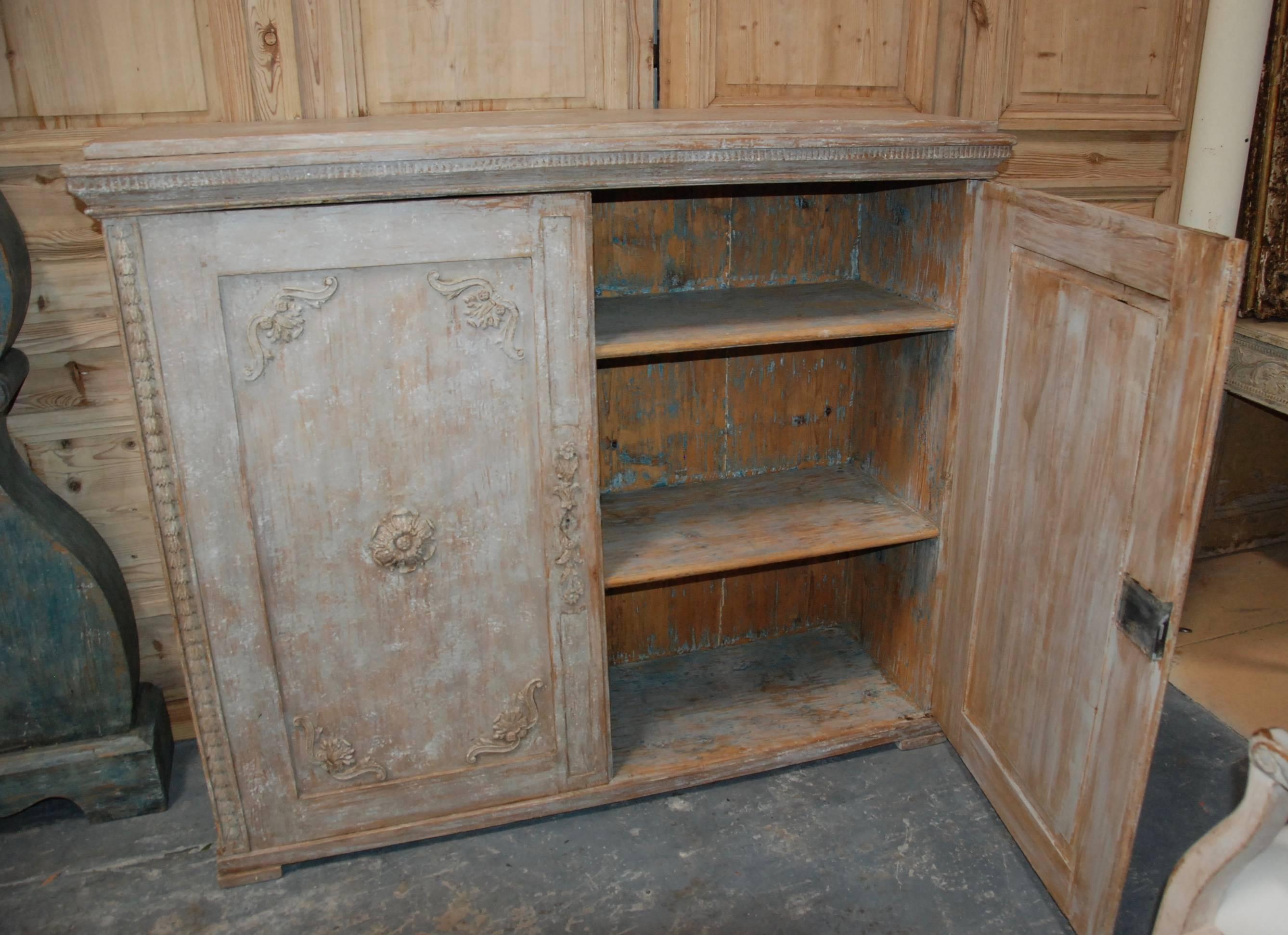 19th Century Swedish Carved Sideboard In Excellent Condition In Encinitas, CA