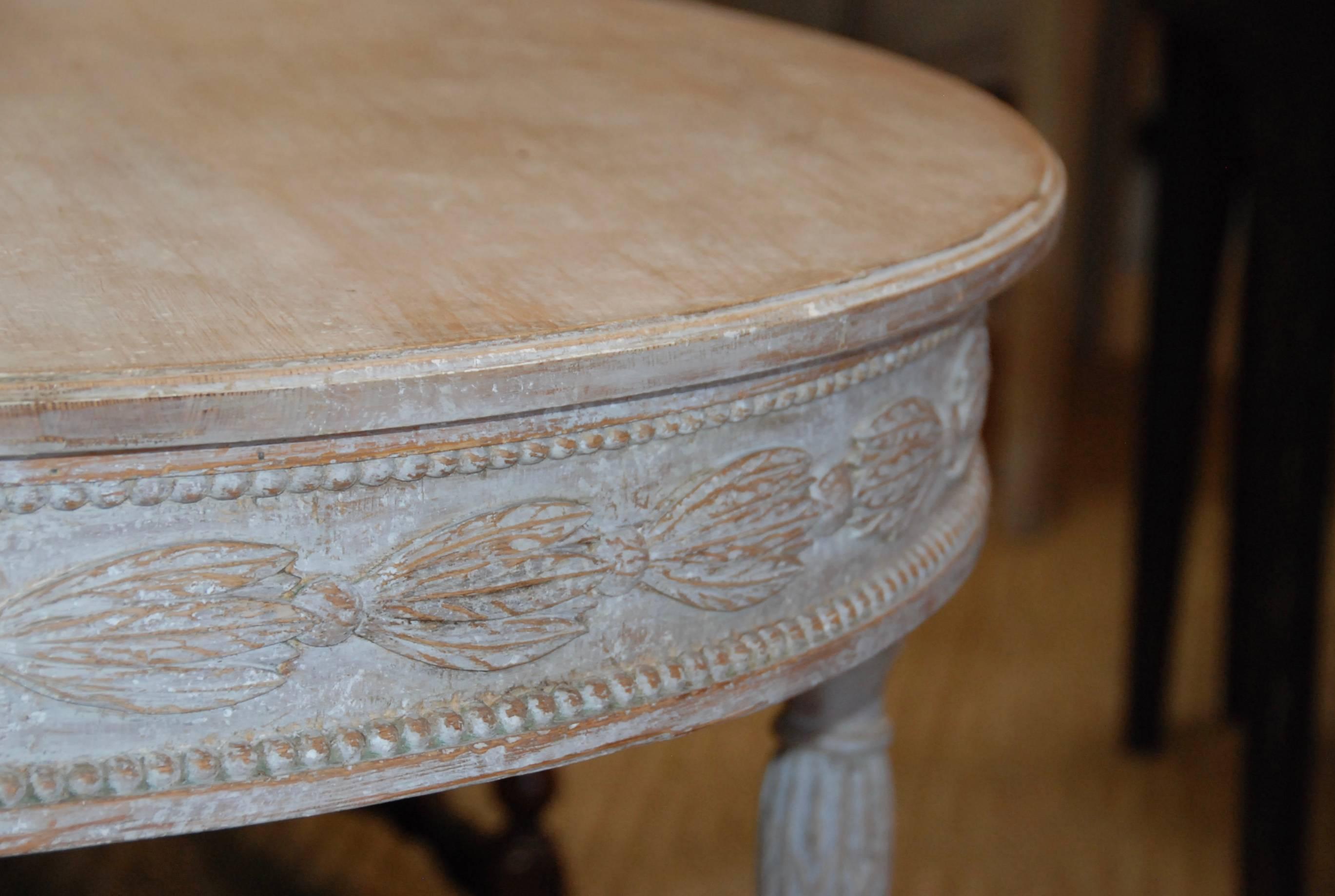 Pair of Swedish Carved Demilune Tables For Sale 1