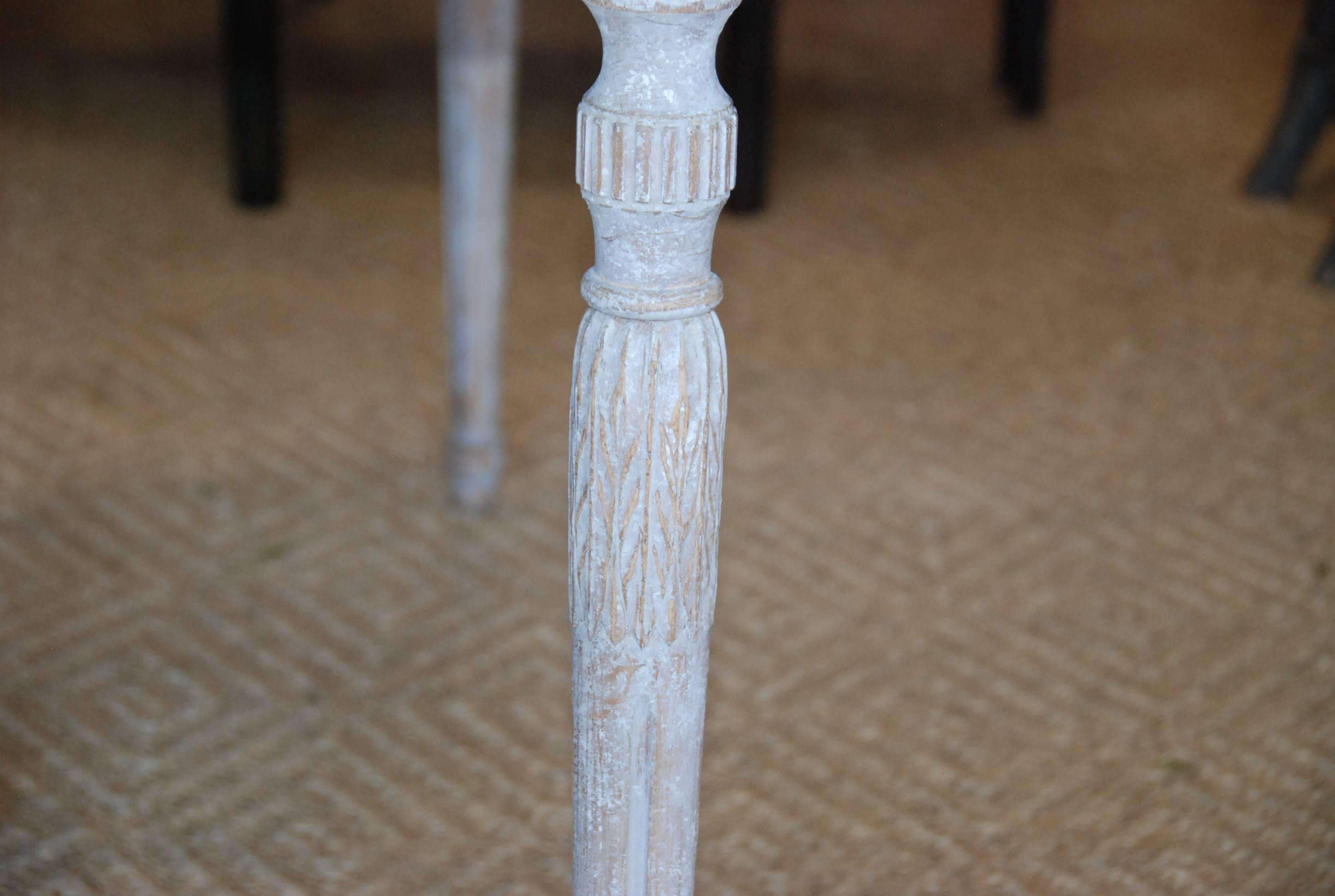 Pair of Swedish Carved Demilune Tables For Sale 5