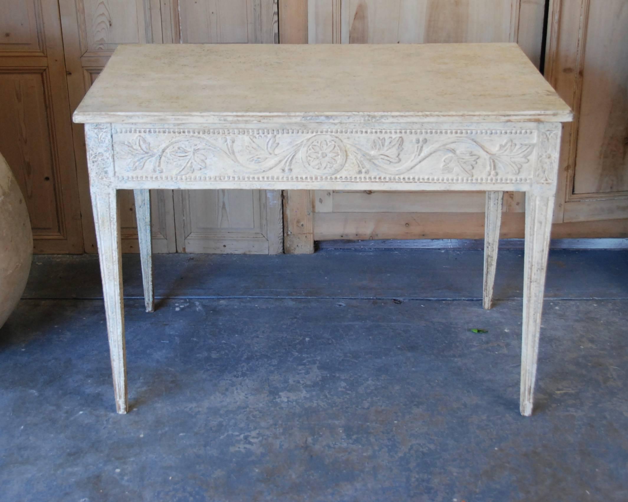 Gustavian 19th Century Swedish Carved Console Table
