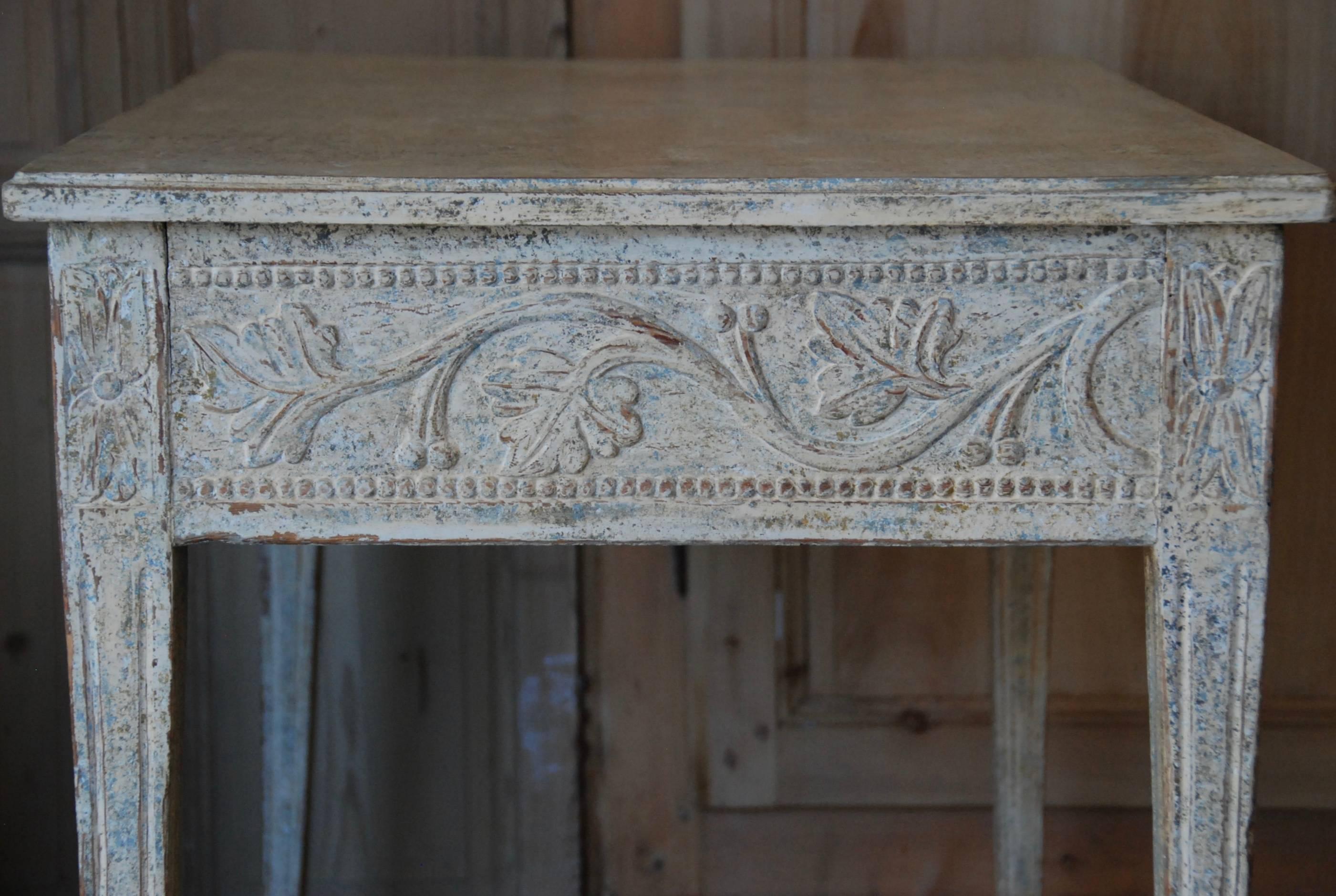 19th Century Swedish Carved Console Table 1