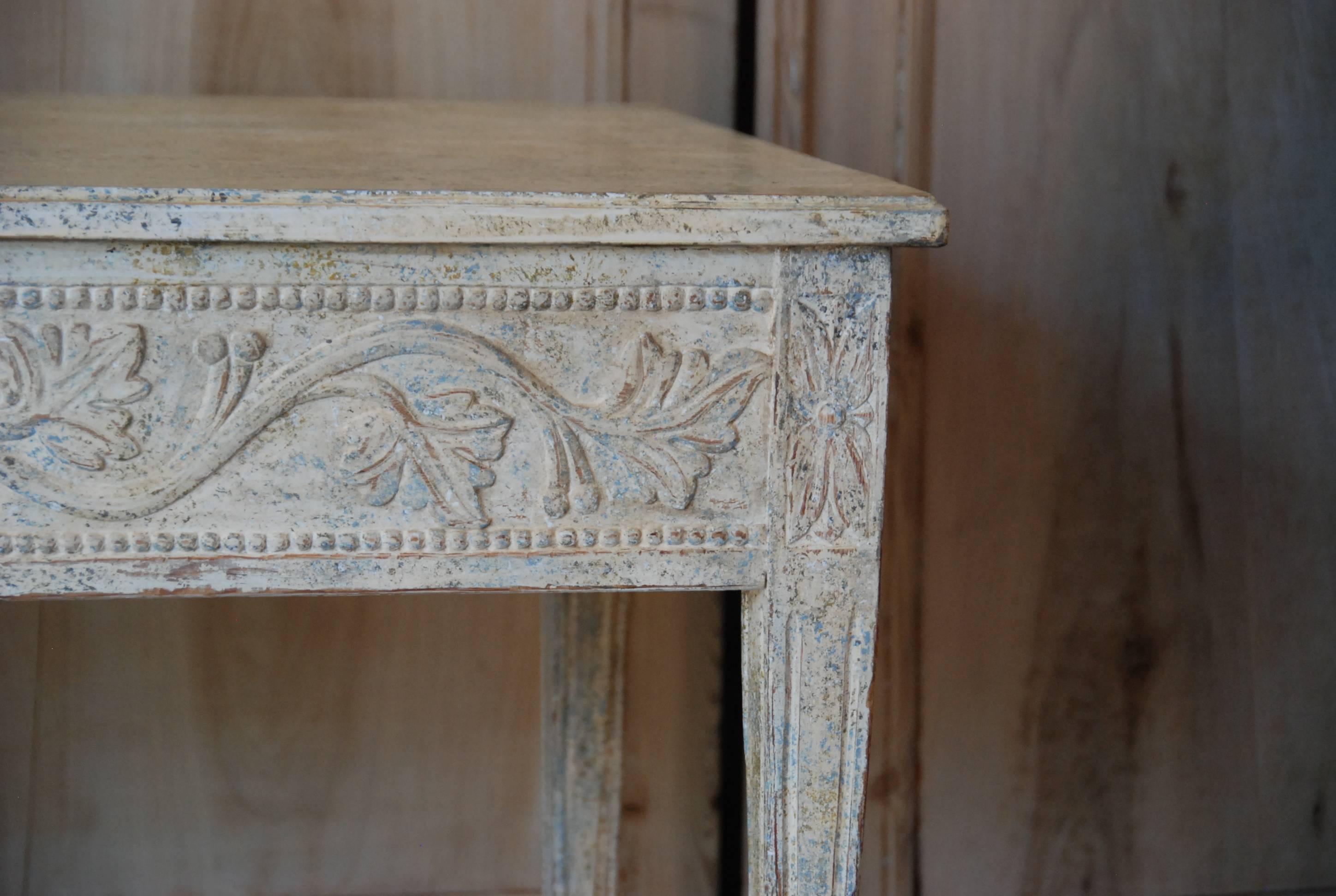 19th Century Swedish Carved Console Table 2