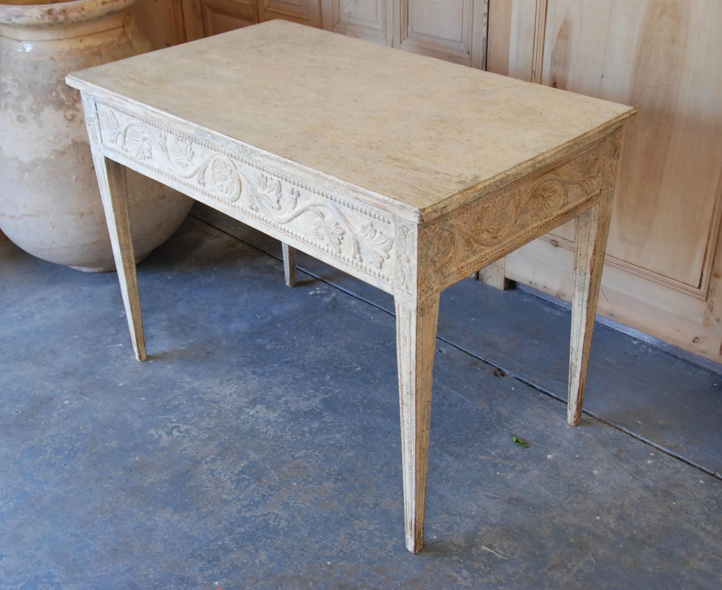19th Century Swedish Carved Console Table 5