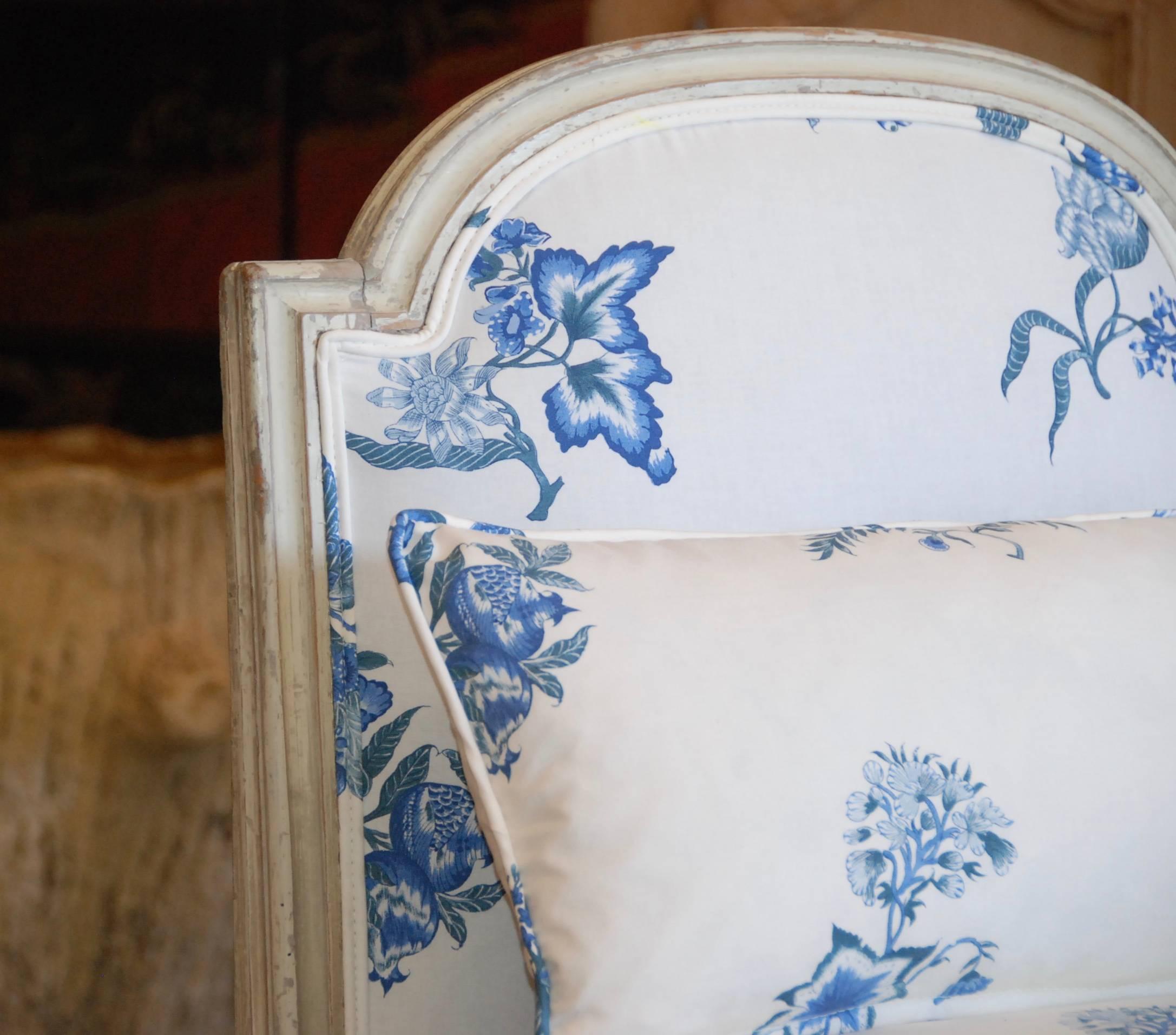 Early 19th Century French Painted Chaise In Excellent Condition In Encinitas, CA