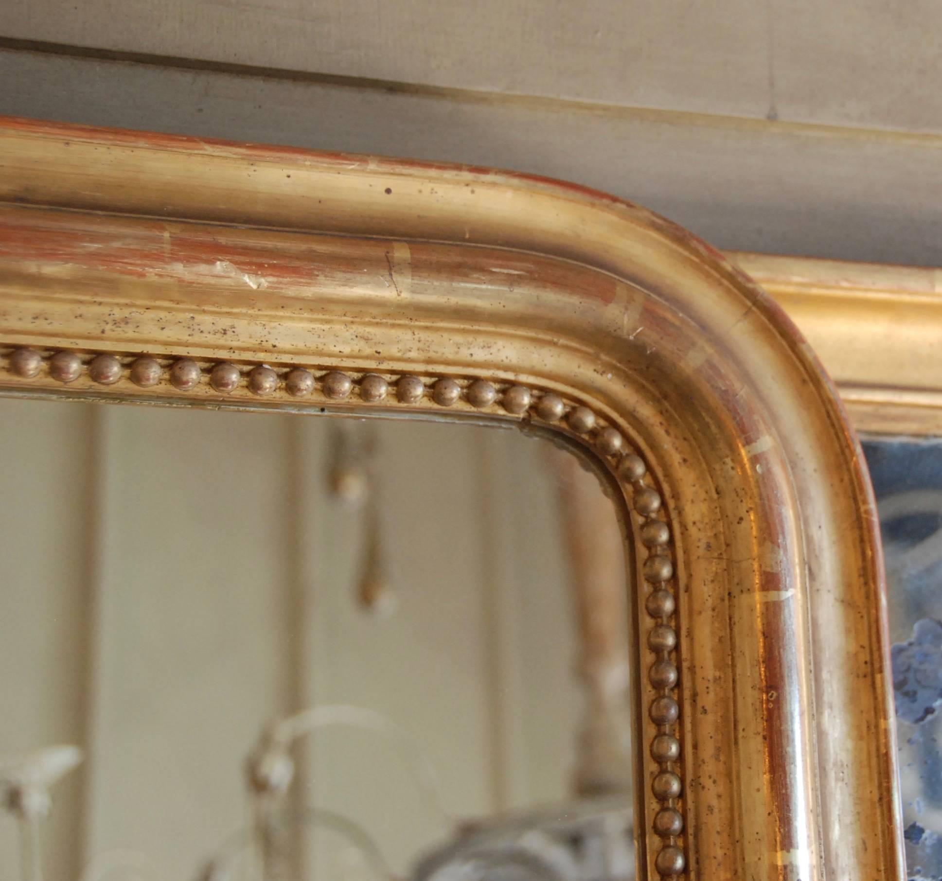 19th Century French Louis Philippe Mirror In Good Condition For Sale In Encinitas, CA