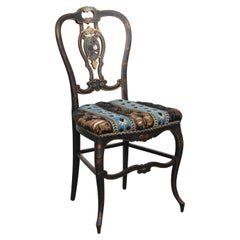 Antique French French Napoleon III chair inlaid with mother-of-pearl