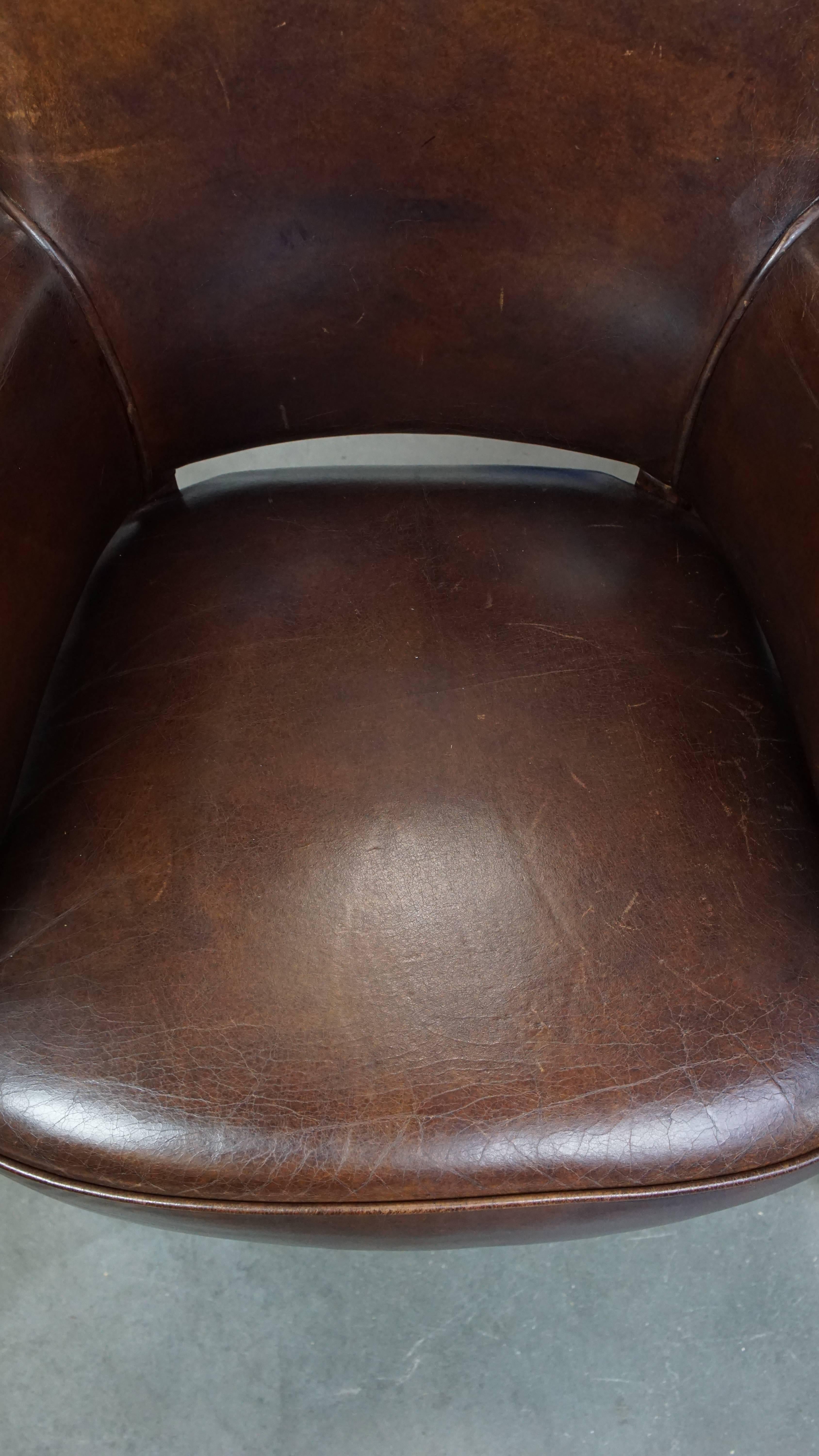 Juego de 2 sillas de comedor de diseño Ralph Lauren de piel de vaca color coñac siglo XX en venta