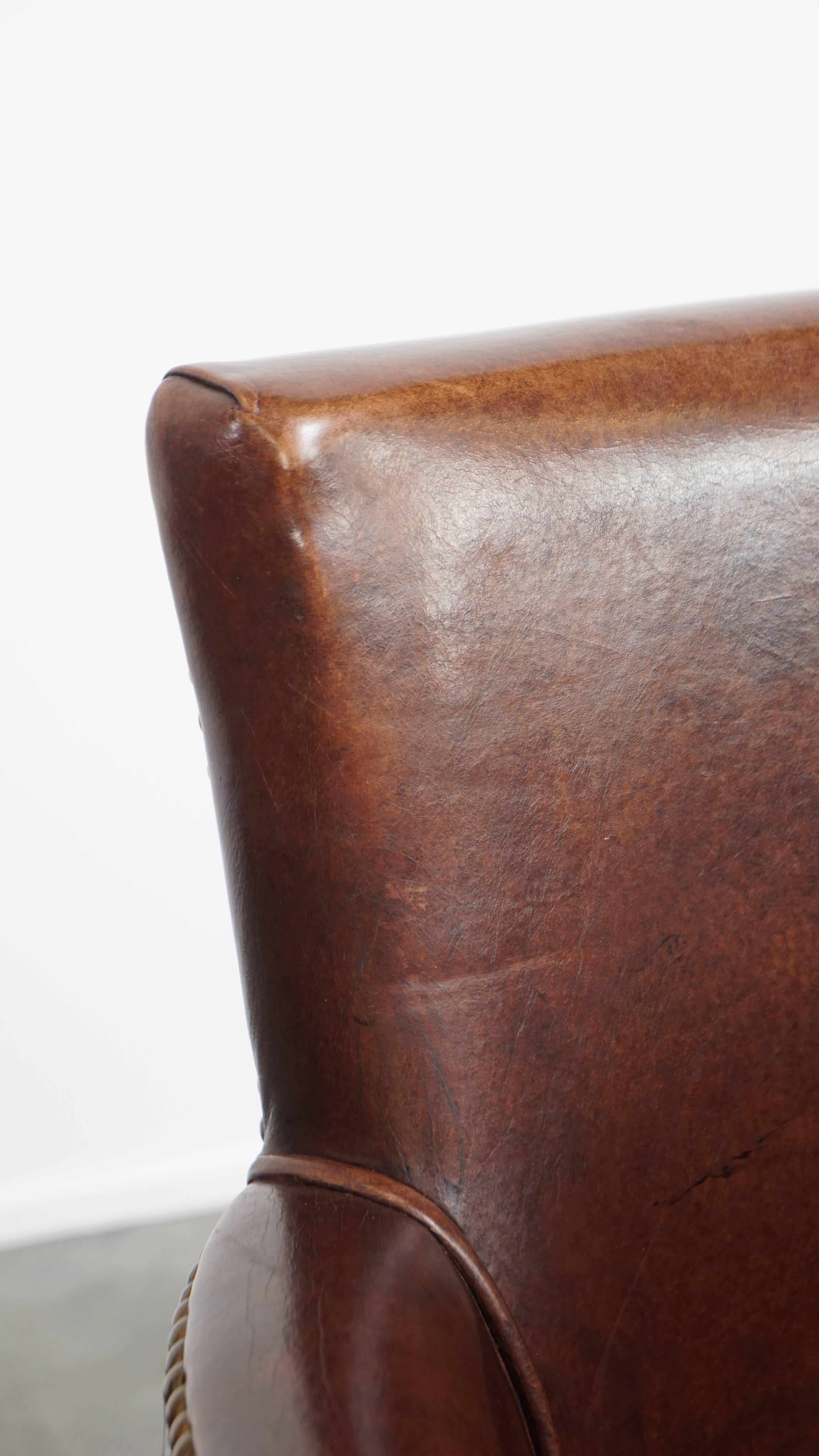 Juego de 2 sillas de comedor de diseño Ralph Lauren de piel de vaca color coñac en venta 9