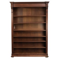 Antique Dutch oak bookcase from the early 20th century with elegant details