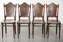 Set of four antique bistro chairs from the late 19th/early 20th century