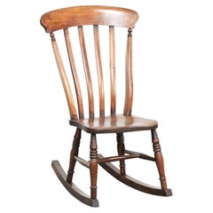 English oak Windsor rocking chair from the early 19th century