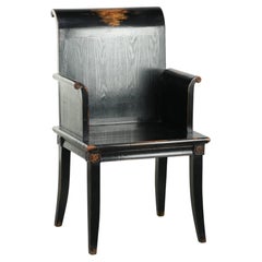 Silla de madera negra / silla auxiliar de estilo chino