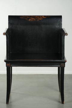 Black wooden chair / side chair from the 20th century in Asian style