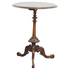 Round antique side table / wine table with rich carvings