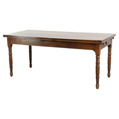 Table de salle à manger ancienne en chêne datant de la fin du XVIIIe siècle, avec rallonges