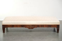 Antique French sofa from the 19th century in Empire style with a silk seat