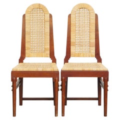 Set of two Art Deco design dining chairs with a wooden frame