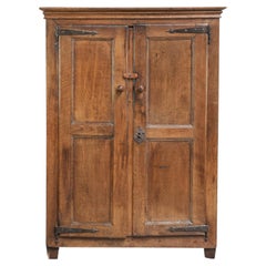 Antique oak farmhouse cupboard from the 17th century with original fittings