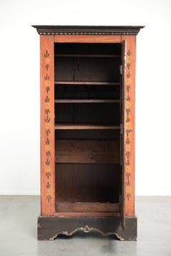 Antique Austrian hand-painted bridal cabinet with beautiful patina