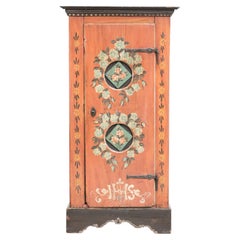 Antique Austrian hand-painted bridal cabinet with beautiful patina