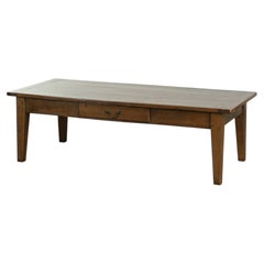 Antique French coffee table made of walnut with a beautiful patina