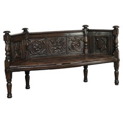 Unique Italian hallway bench with elements from the 17th and 18th centuries