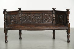 Unique Italian hallway bench with elements from the 17th and 18th centuries