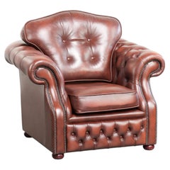 Chesterfield-Sessel aus braunem Rindsleder in einzigartigem Design