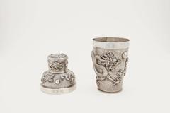 Chinese Export Silver Dragon Cocktail Shaker