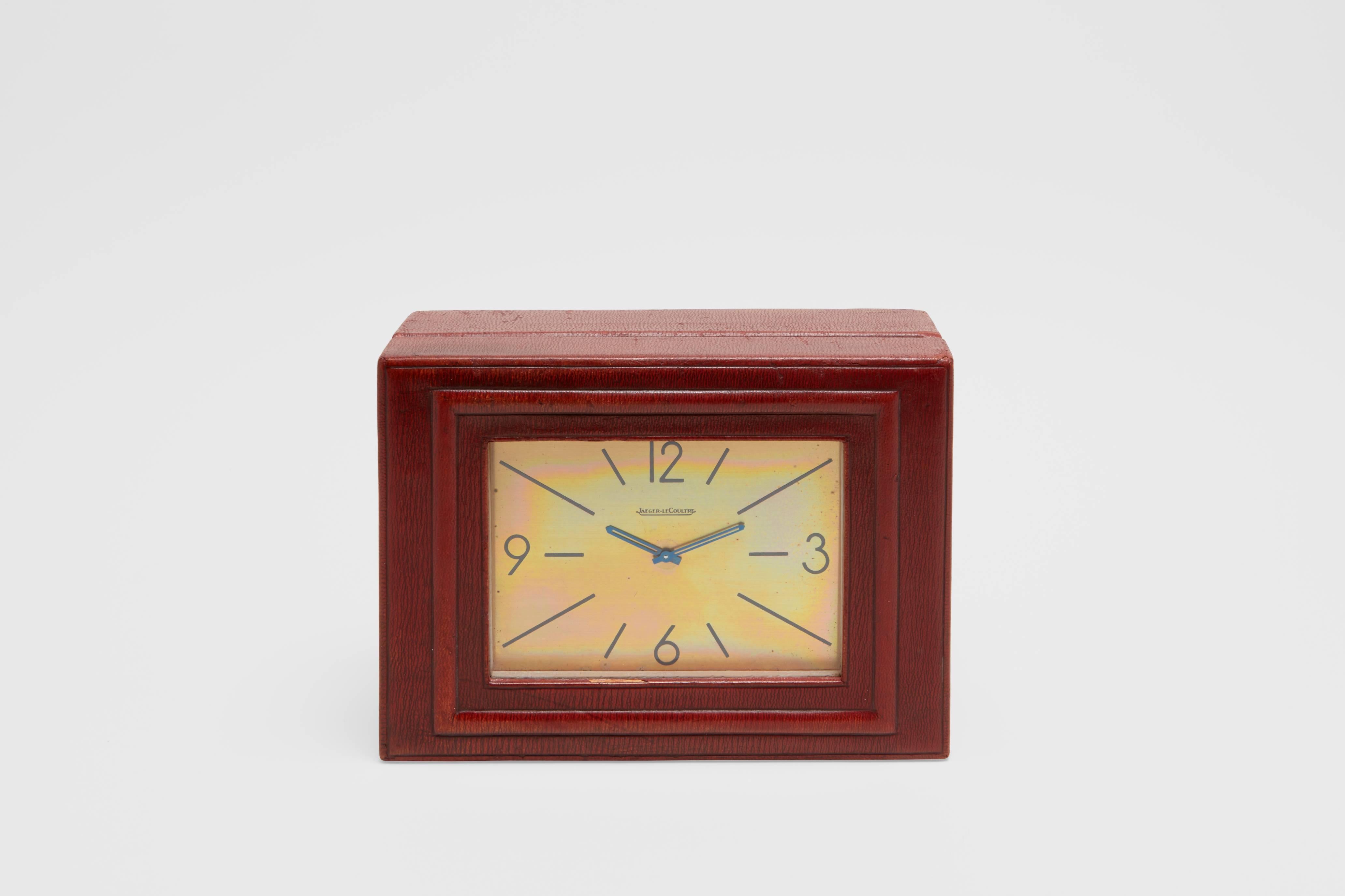 French Jaeger-LeCoultre Cigar Box Clock and Hermès Matchbox For Sale