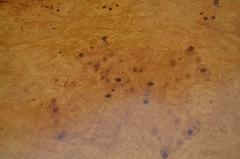 Milo Baughman Olive Burl Wood Parsons Dining Table or Desk