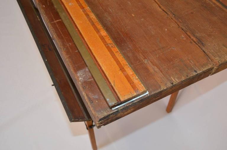 Industrial Wood and Steel Wallpaper Table at 1stdibs