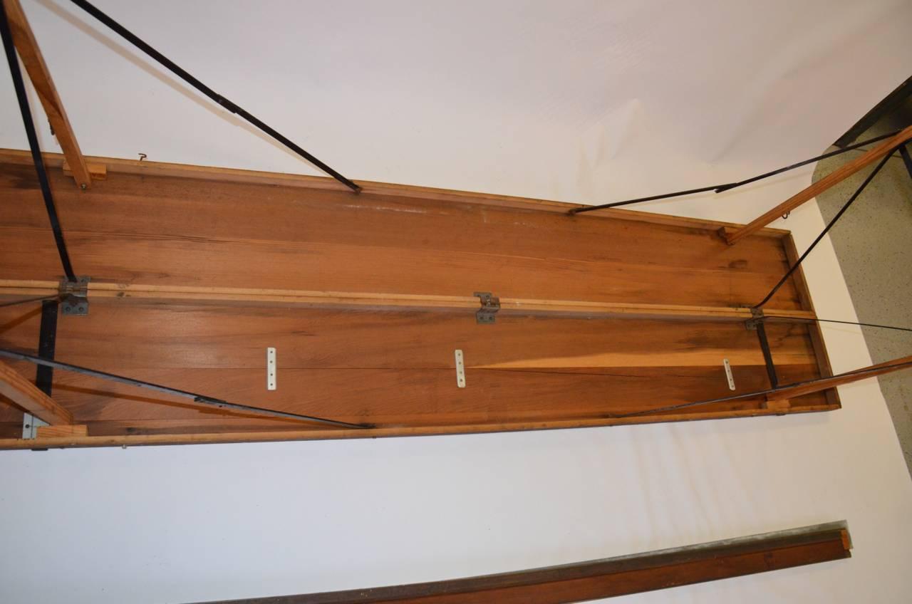 Industrial Wood and Steel Wallpaper Table For Sale at 1stdibs