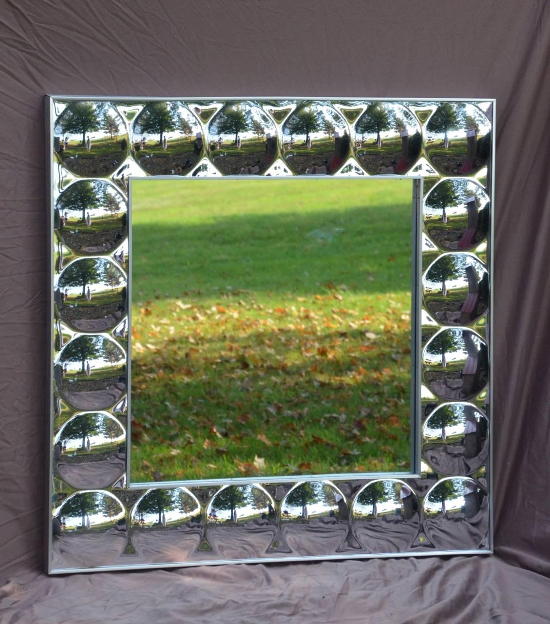 Anodized 1960s Pop Art Bubble Mirror in the Manner of Verner Panton