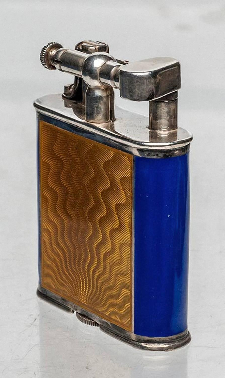 Sterling and Enamel Dunhill 'Unique' Lighter at 1stdibs