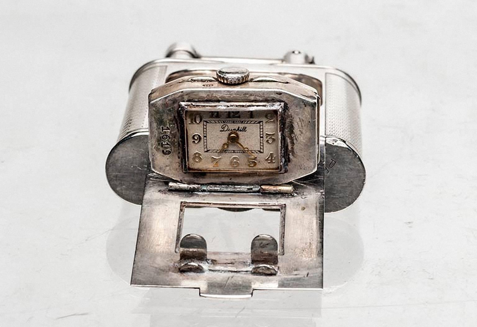 Sterling Silver Dunhill Watch Lighter In Excellent Condition In New York, NY