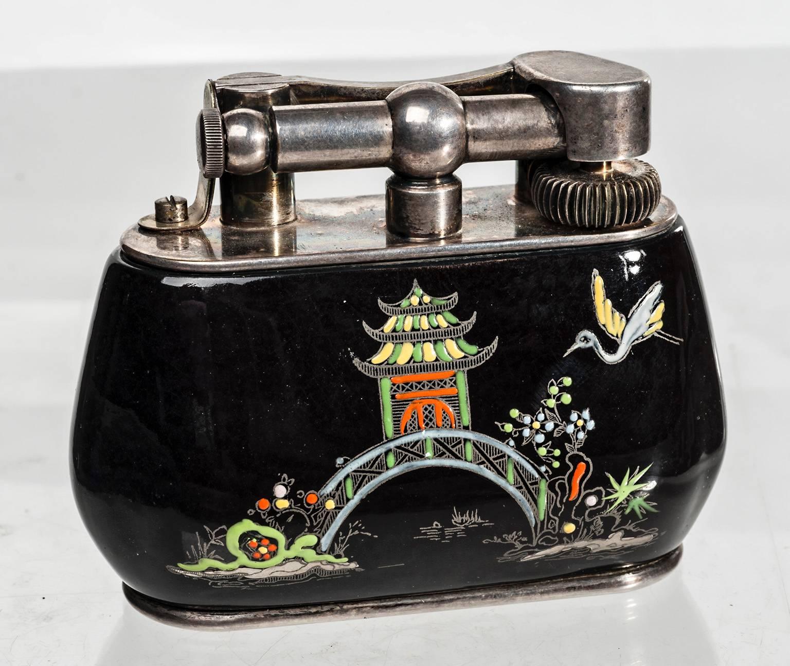 Mid-20th Century Dunhill Ceramic Carlton Ware Table Lighter