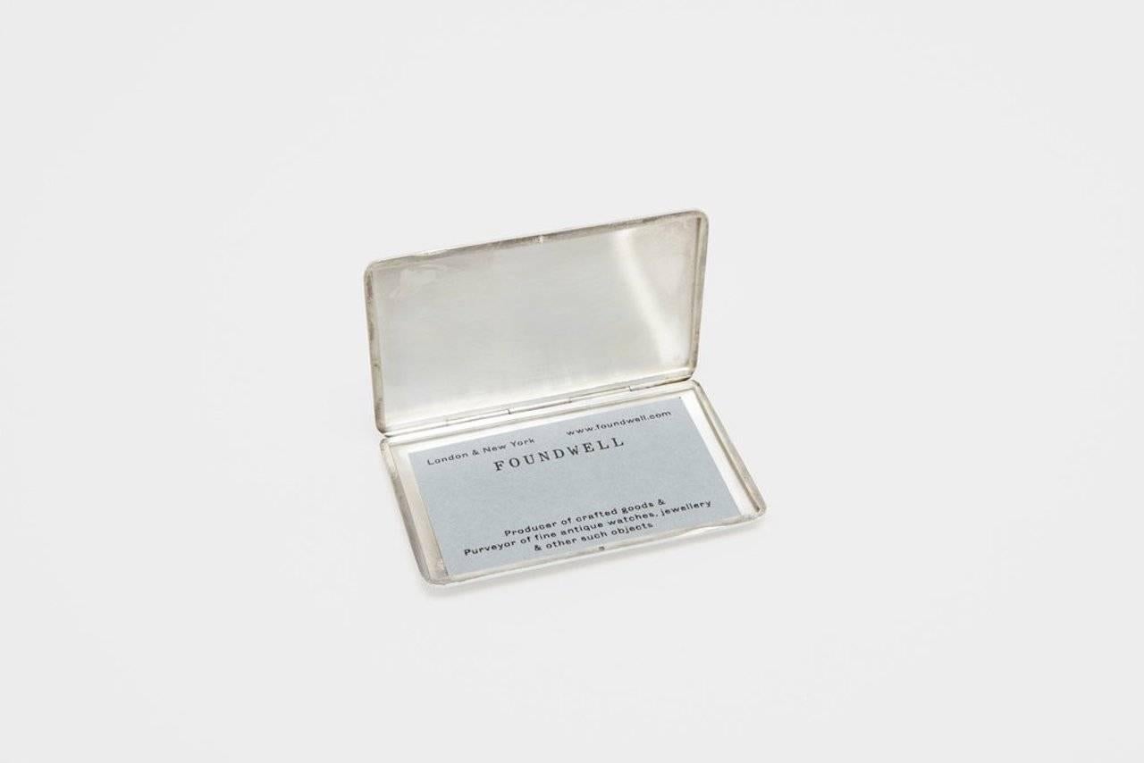A sterling silver business card case in the form an envelope. The case has an engraved address on the front of it for the Gucci flagship store in Florence, and is addressed to Snr. Guccio Gucci who founded the world famous luxury brand, opening