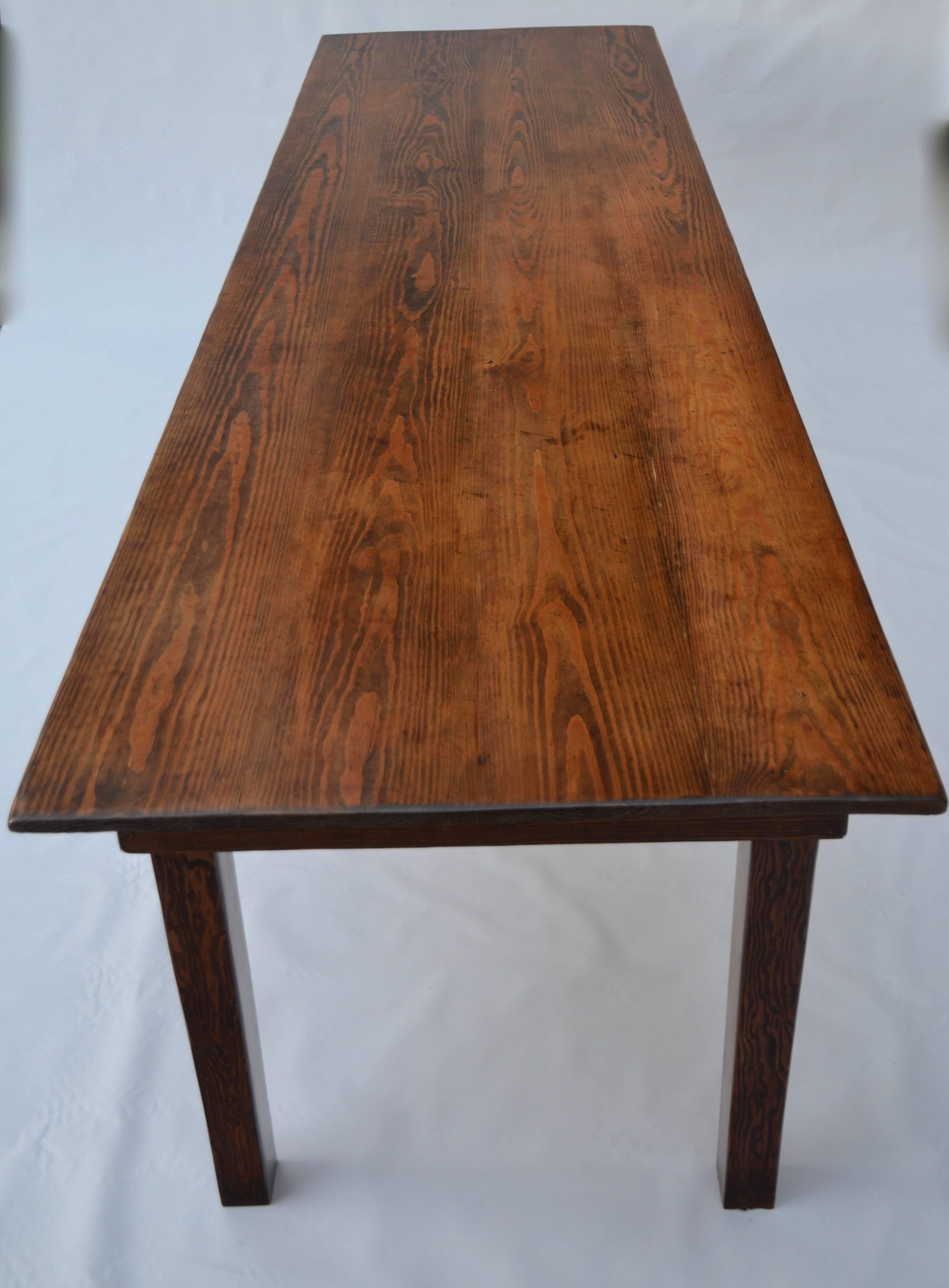 American Pair of Matching Pine Wood Farmhouse Dining Tables