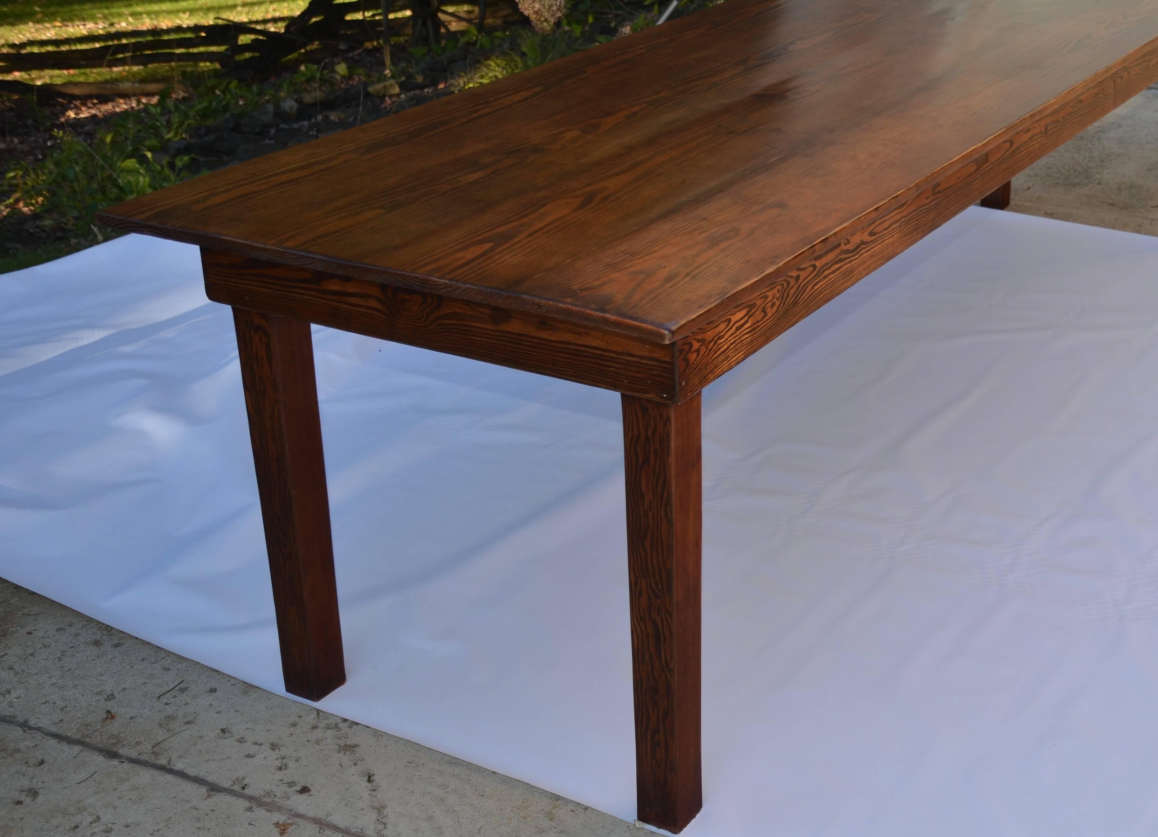 Pair of Matching Pine Wood Farmhouse Dining Tables 2