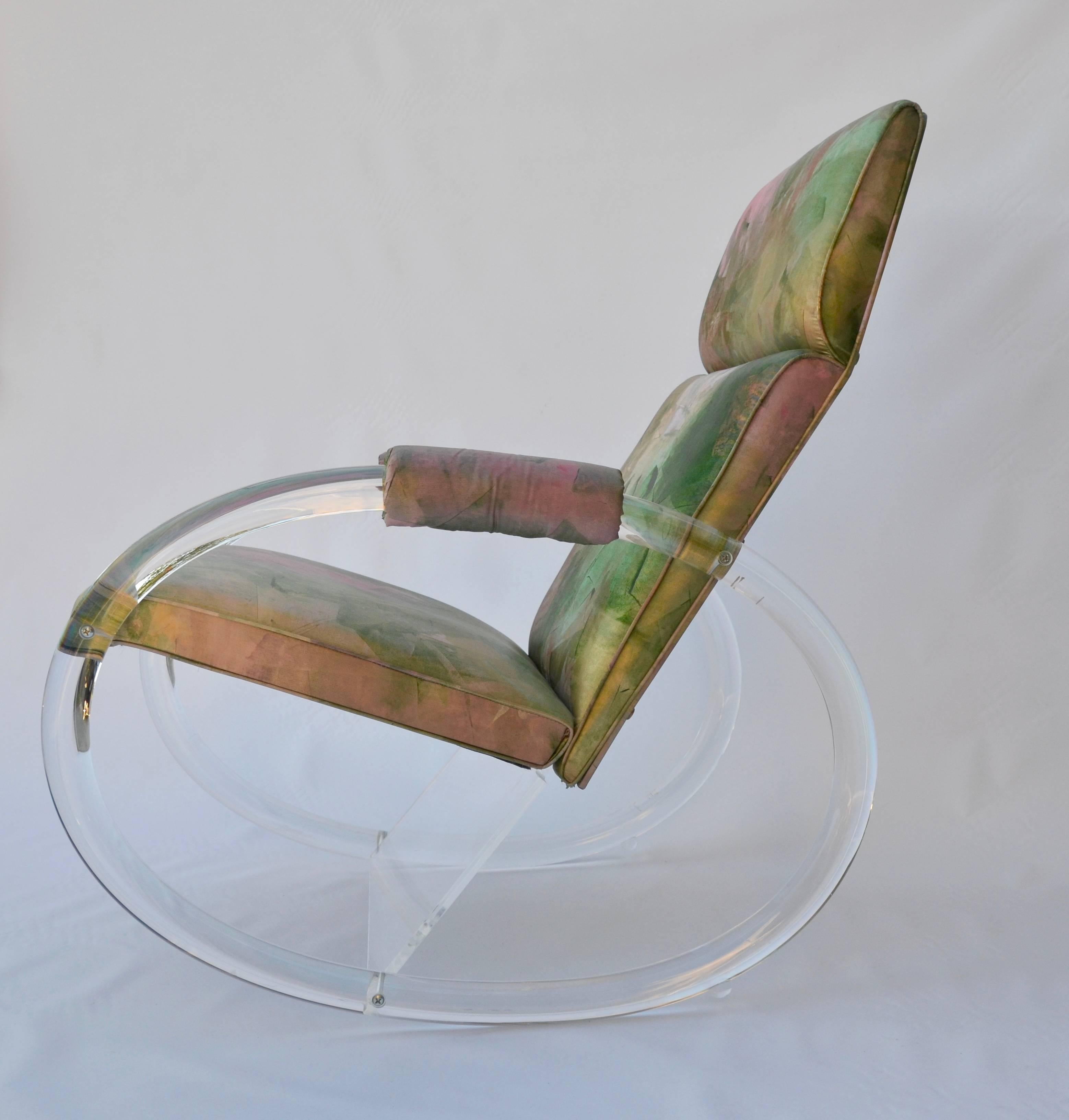 Mid-Century Modern Charles Hollis Jones Lucite Rocking Chair