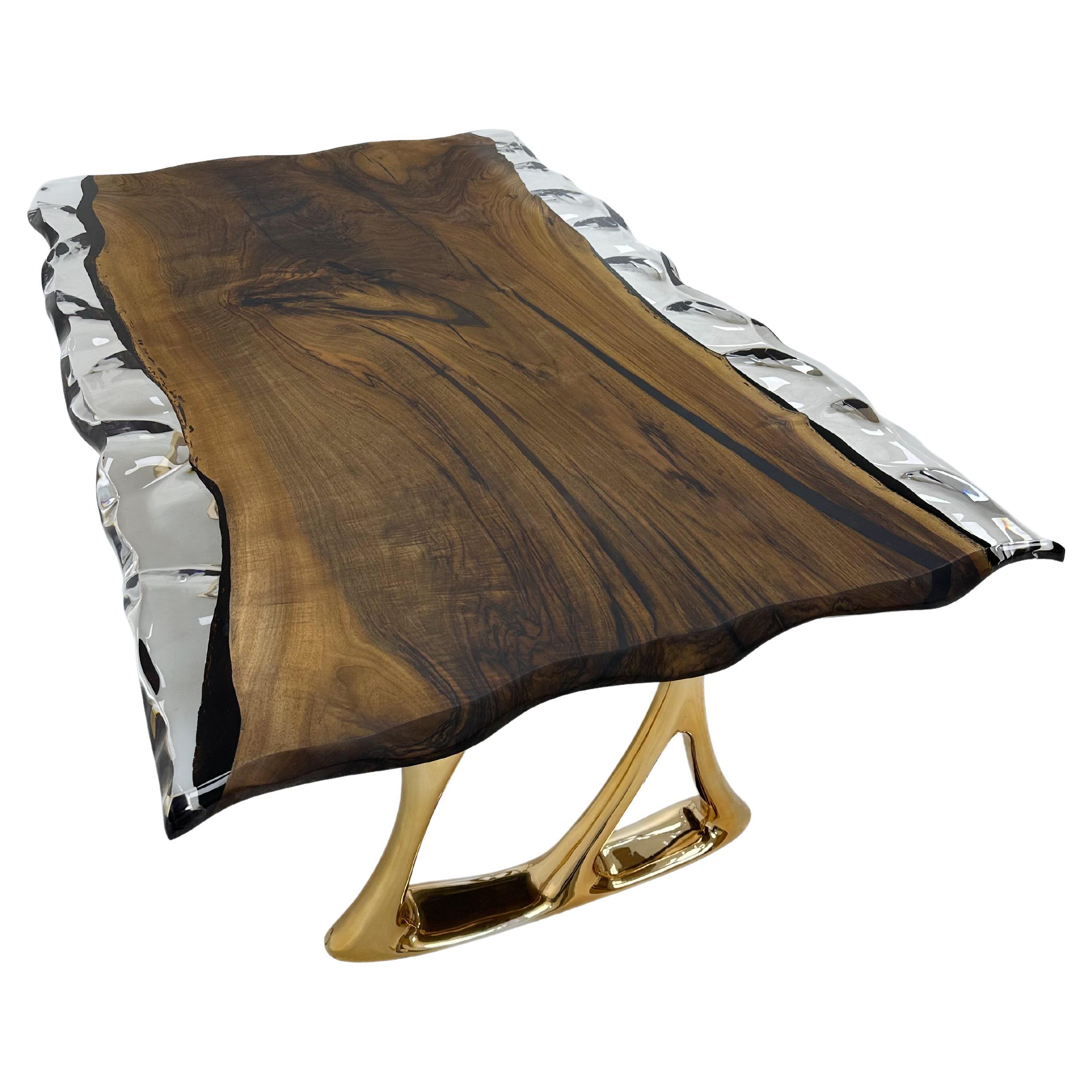 Esstisch aus klarem Harz von Tinella Wood im Angebot
