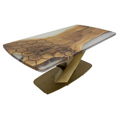Hexagonal Dining Table, Live Edge Custom Table