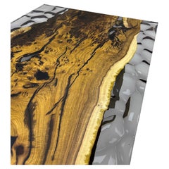Diseño de lujo Mesa de madera de arce con resina epoxi