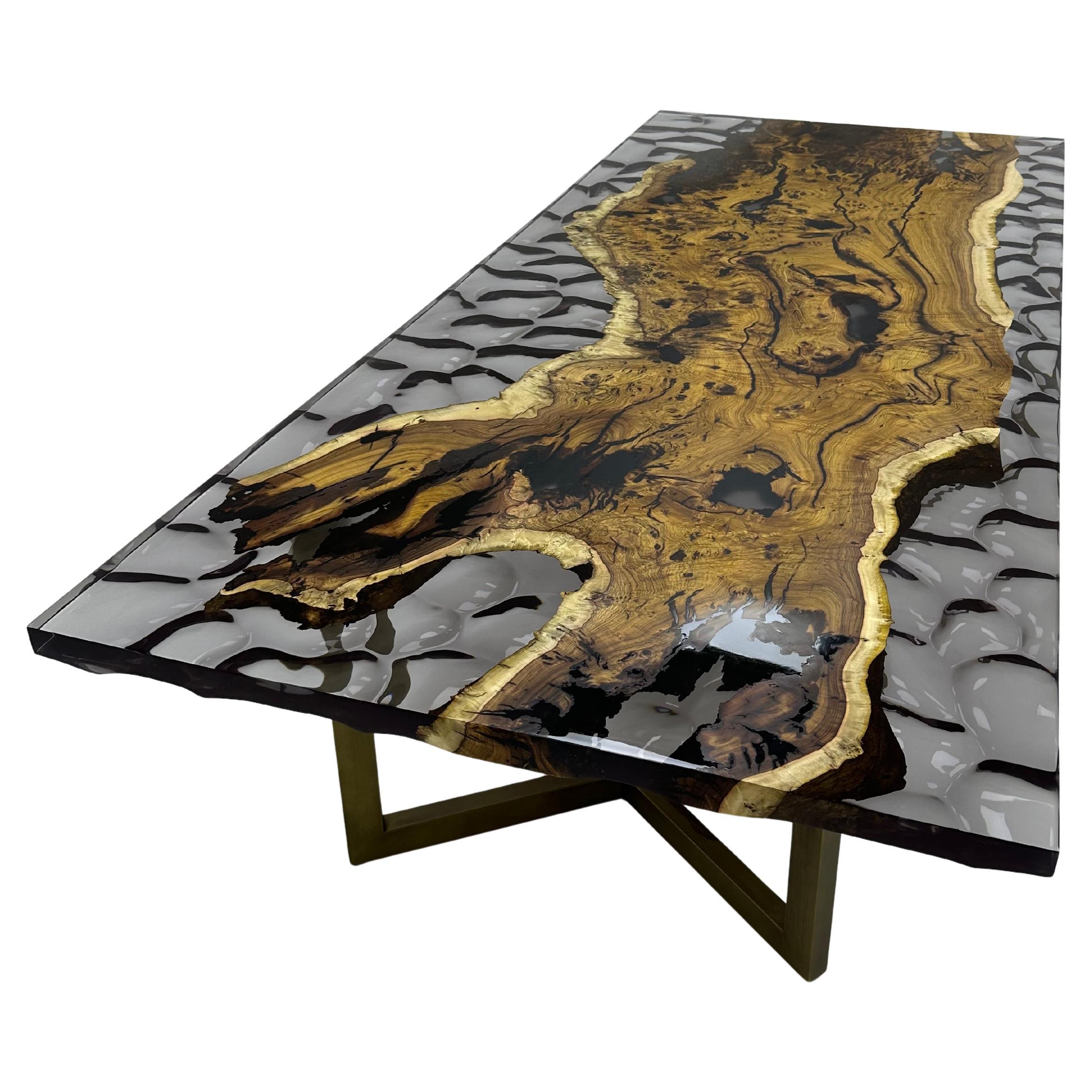 Table Hackberry Wood Epoxy résine de luxe