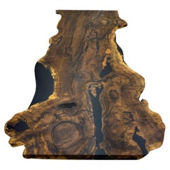 Massive One Pieces Slab Live Edge Walnut Wood Table de salle à manger