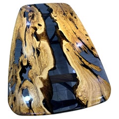 Antiker mediterraner Oliven-Epoxid-Holz-Esstisch