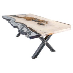 Live Edge Wood Esstisch - Esche Holz Küche Harz Tisch